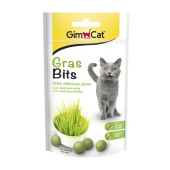 Хрупкаво лакомство за котки  GIMCAT Grasbits 15гр. с котешка трева, за подпомагане на храносмилателната система